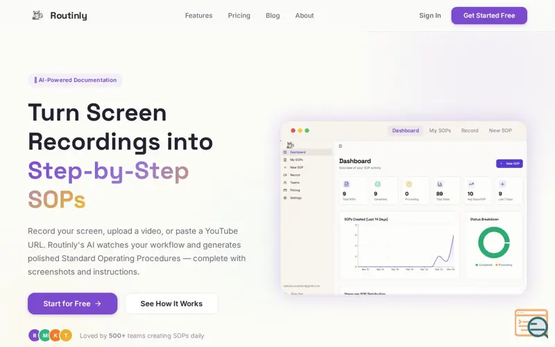 Screenshot of Routinly