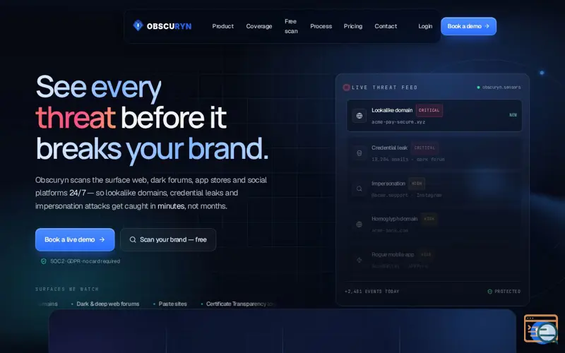 Screenshot of Obscuryn, a launch using Threads