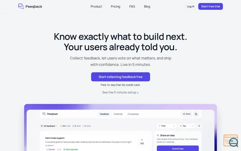 Screenshot of Peeqback