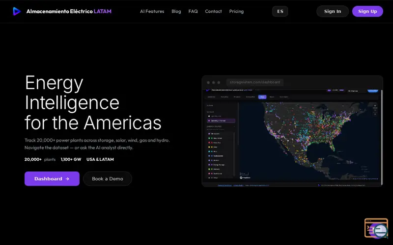 Screenshot of AI vertical Energy Intelligence Platform