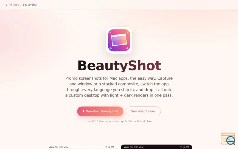 Screenshot of BeautyShot, a launch using Inspectlet