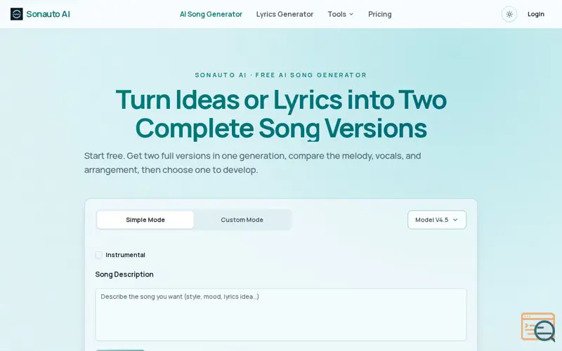 Screenshot of Sonauto AI