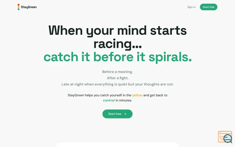 Screenshot of StayGreen