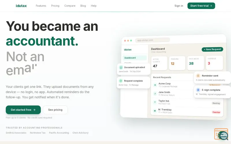 Screenshot of idutax