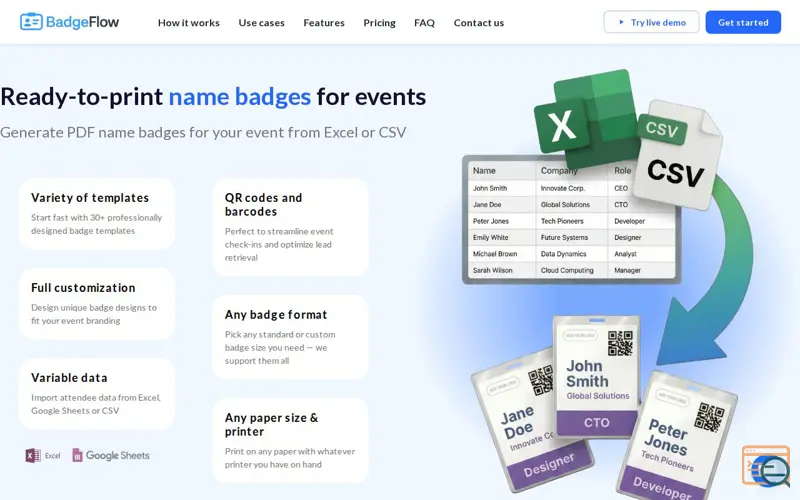 Screenshot of BadgeFlow