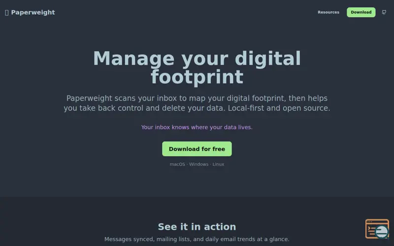Screenshot of Paperweight