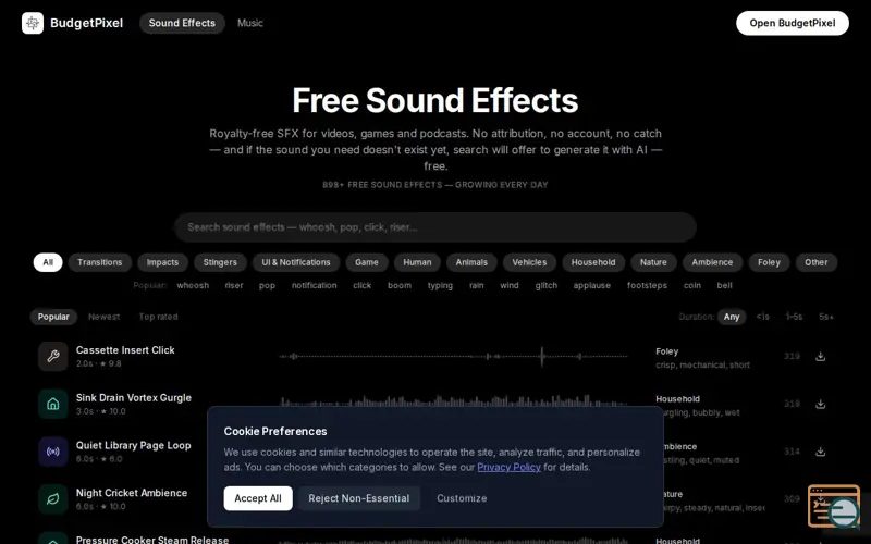 Screenshot of Free SFX