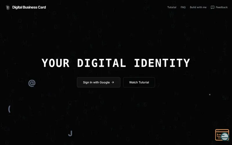 Screenshot of Digital Business Card