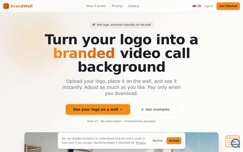 Screenshot of BrandWall, a launch using Trustpilot
