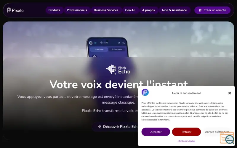 Screenshot of Pixxle