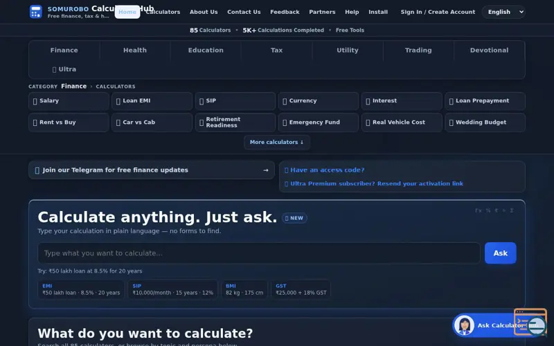 Screenshot of Calculator Hub