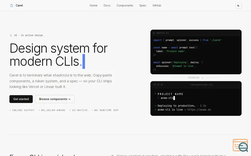 Screenshot of Caret