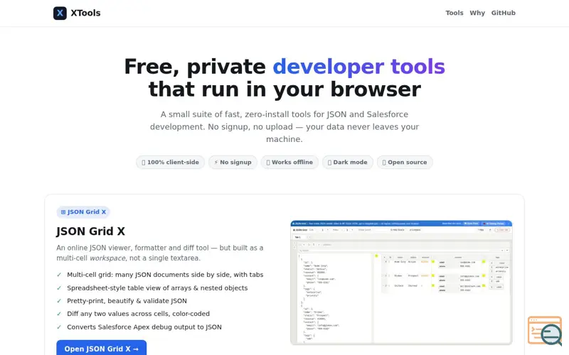 Screenshot of XTools - JGrid X, Apex/LWC Flow, Debug 