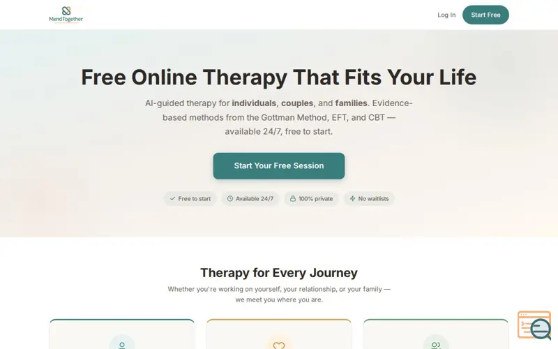 Screenshot of MendTogether