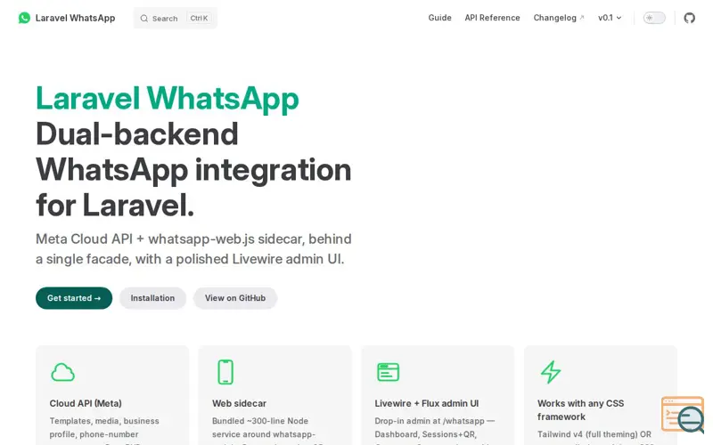 Screenshot of Laravel WhatsApp