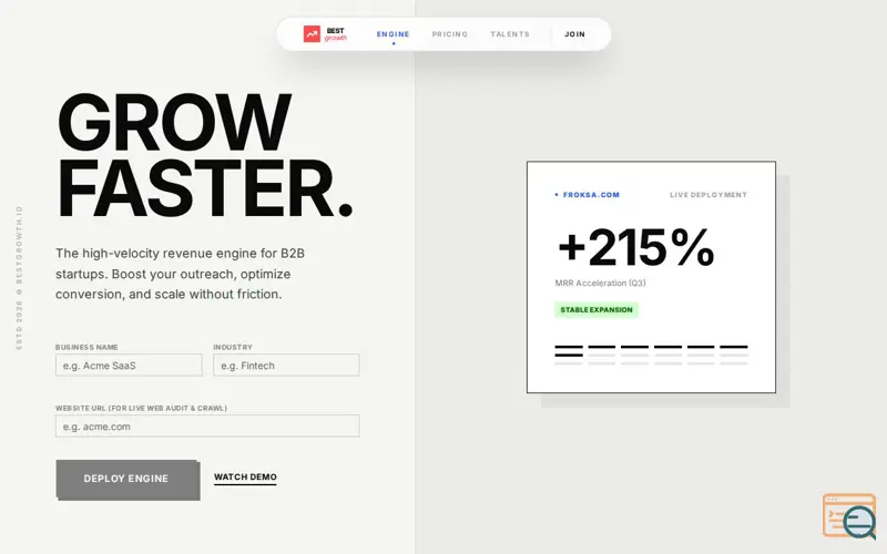 Screenshot of BestGrowth.io