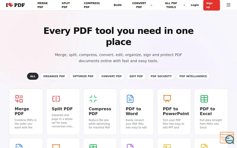 Screenshot of iLovePDF.in - Online PDF Tools for PDF Lovers