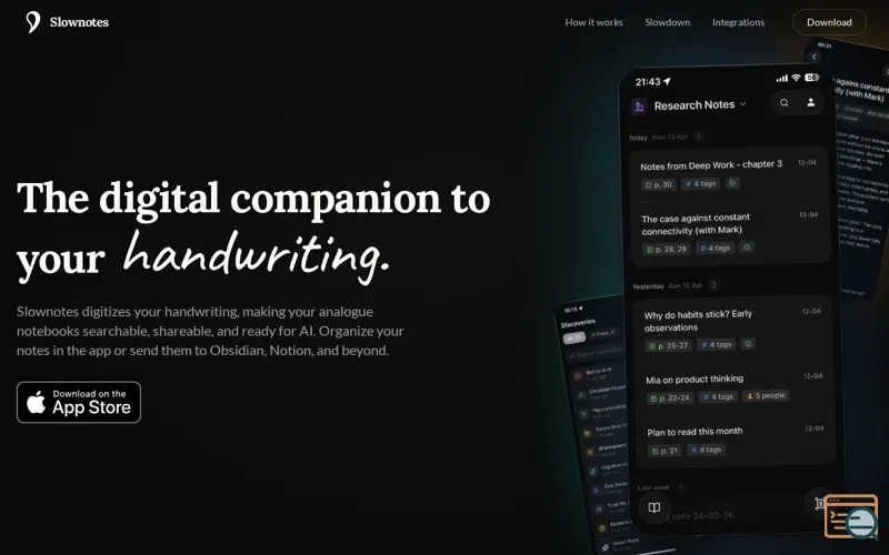 Screenshot of Slownotes
