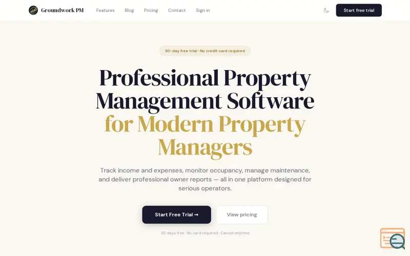 Screenshot of Groundwork PM