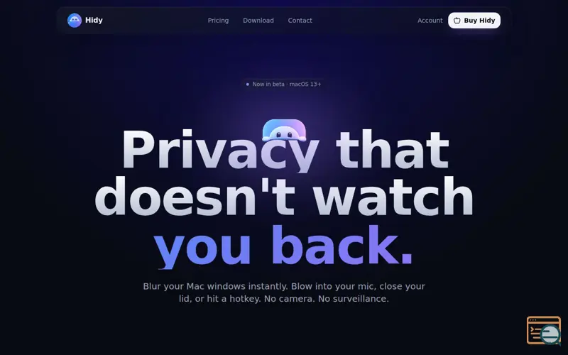 Screenshot of Hidy