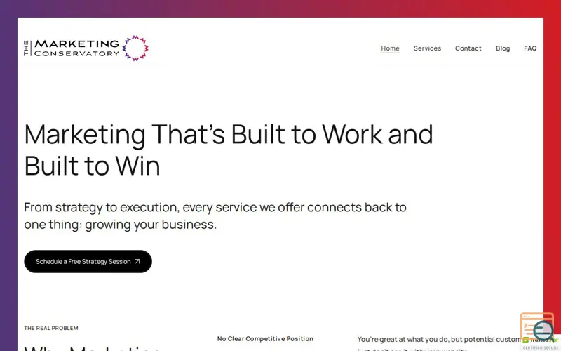 Screenshot of The Marketing Conservatory