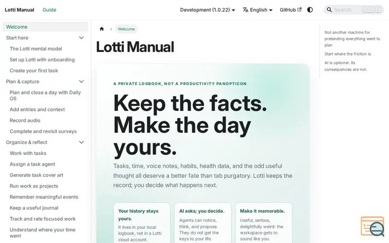 Screenshot of Lotti