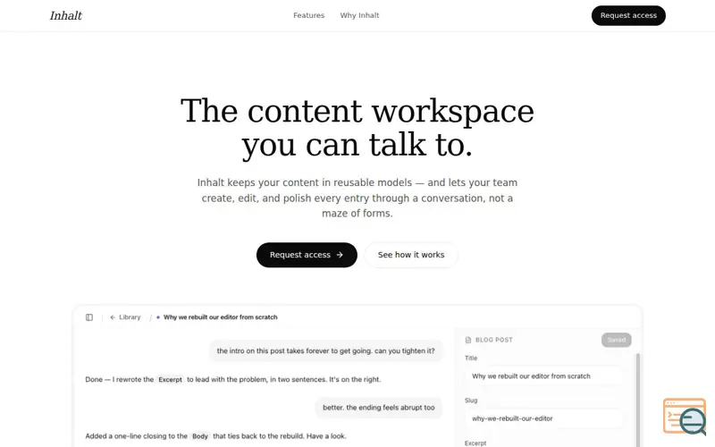 Screenshot of Inhalt