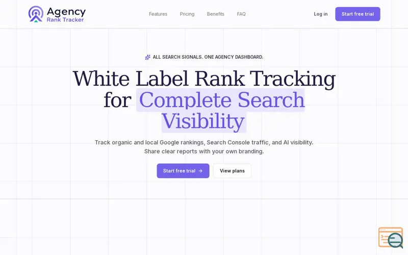 Screenshot of Agency Rank Tracker