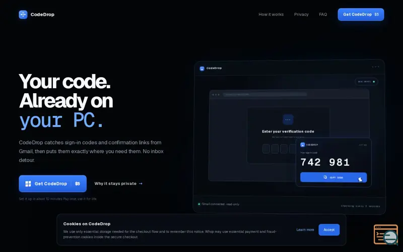 Screenshot of CodeDrop
