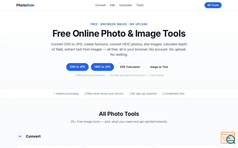 Screenshot of PhotoRule