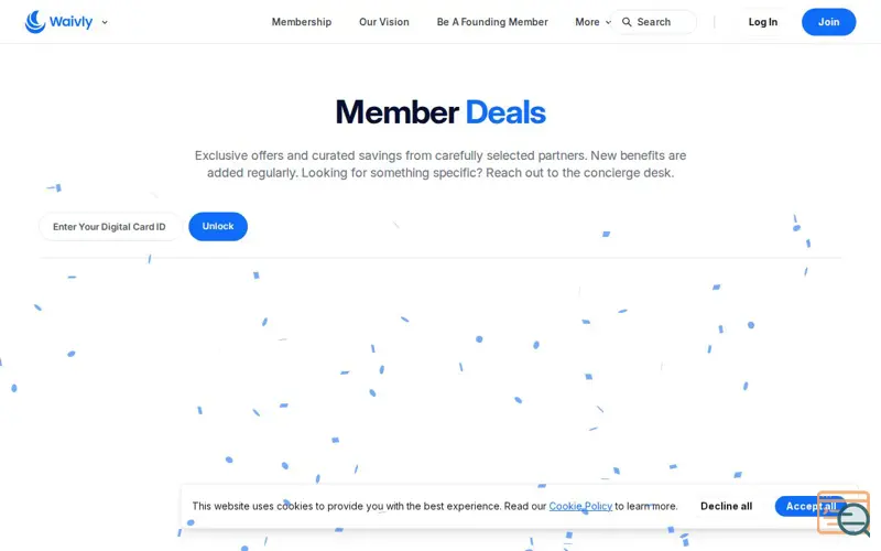 Screenshot of Waivly Deals - Savings On What You Use, a launch using Trix
