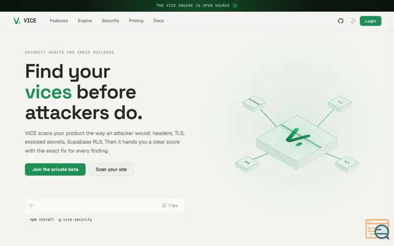 Screenshot of VICE Platform - Private Beta