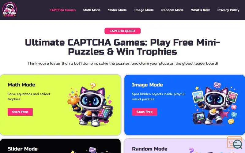 Screenshot of CAPTCHA Game - captchagame