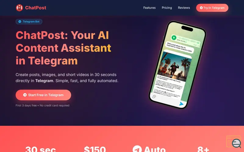 Screenshot of ChatPost