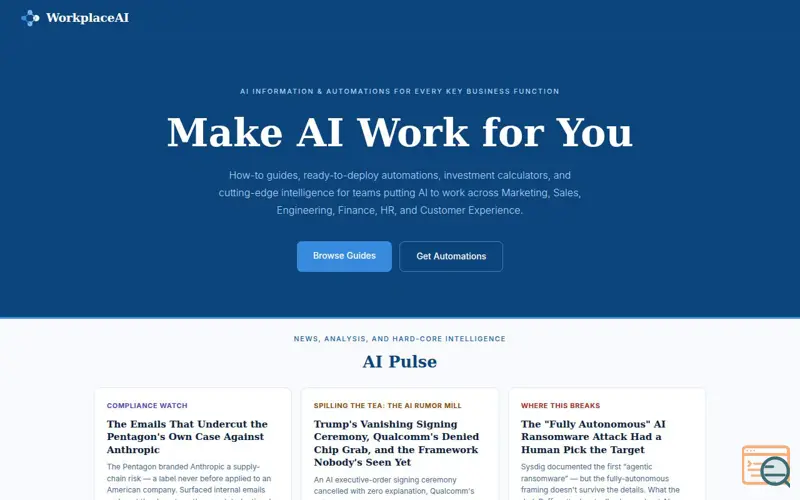 Screenshot of Workplace AI