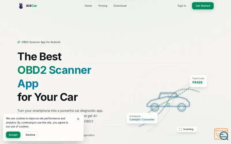 Screenshot of Ai4Car, a launch using Heleket