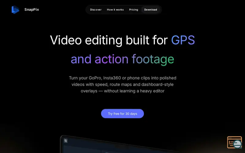 Screenshot of Video editing, GPS & DATA VISUALIZATION