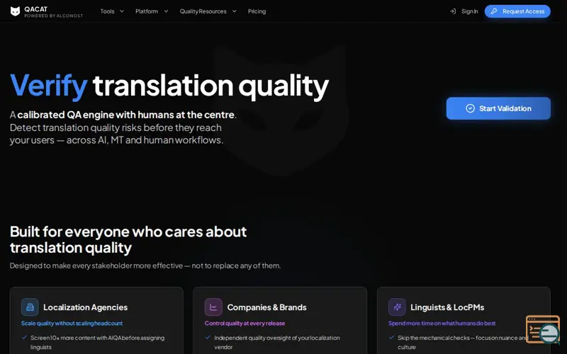 Screenshot of QACAT