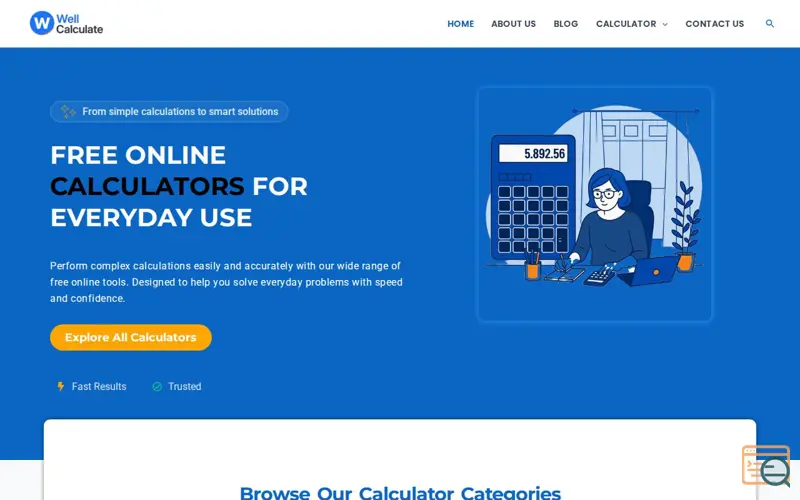 Screenshot of Well Calculate