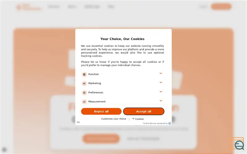 Screenshot of Best Technicians Technologies LTD, a launch using Consentmanager