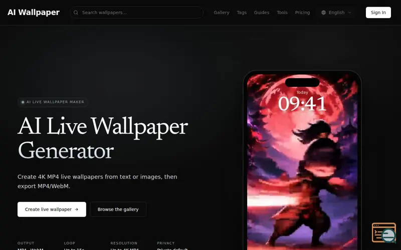 Screenshot of AI Wallpaper