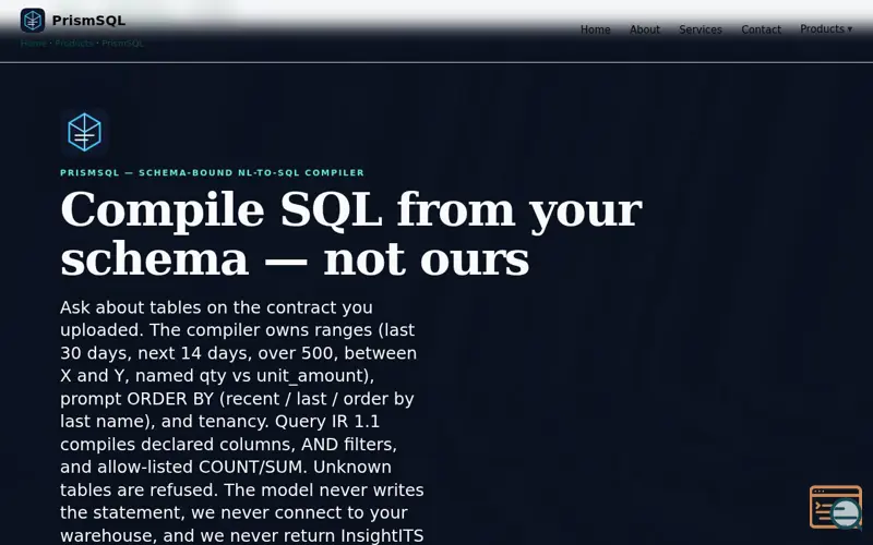 Screenshot of English TO SQL