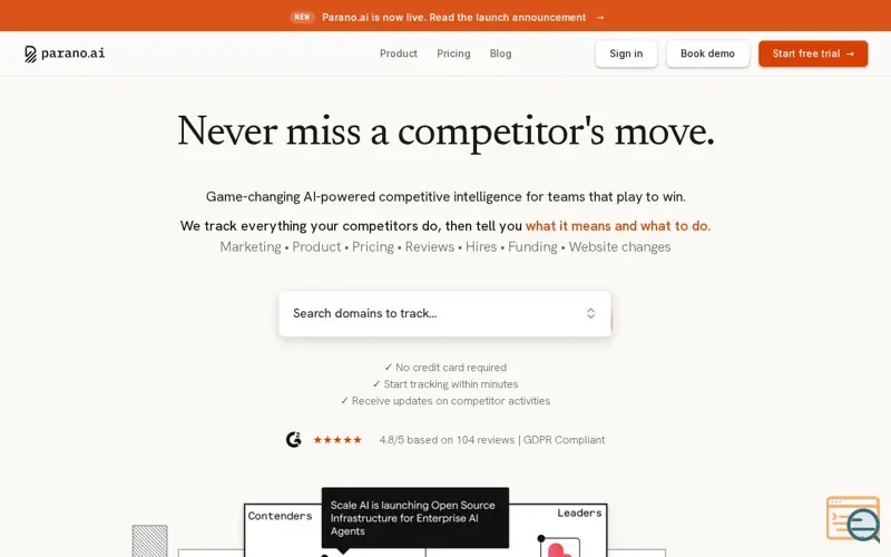 Screenshot of Parano.ai