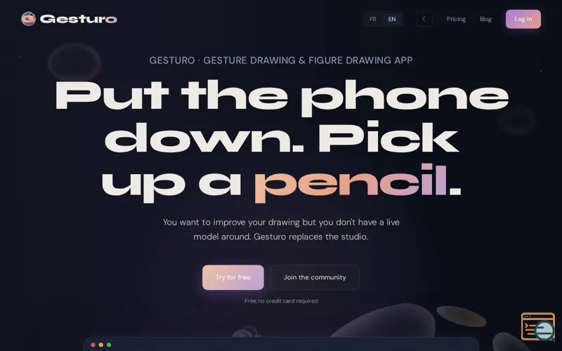 Screenshot of Gesturo, a launch using O2Switch DNS