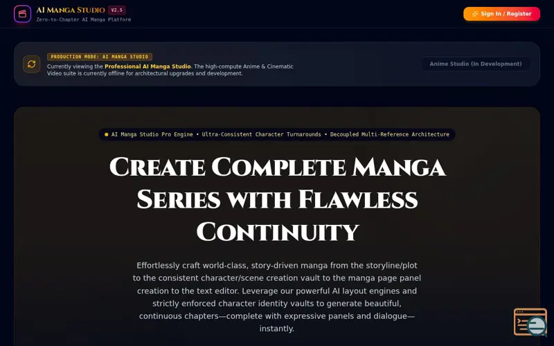 Screenshot of Ai Manga Studio