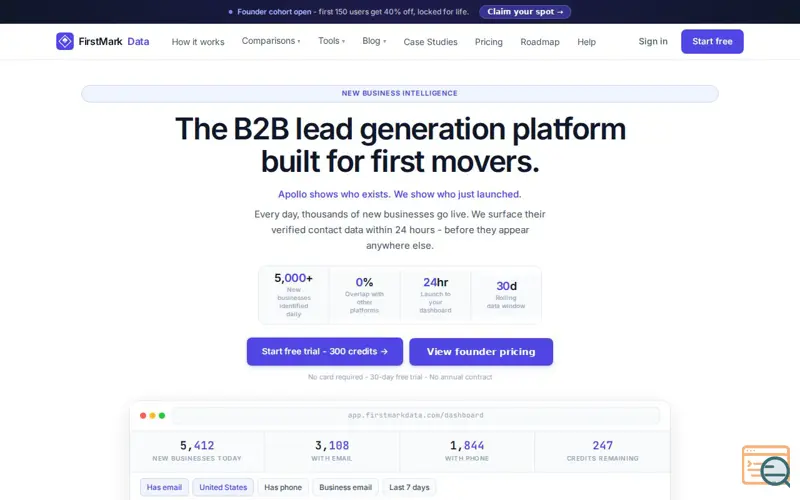 Screenshot of FirstMarkData