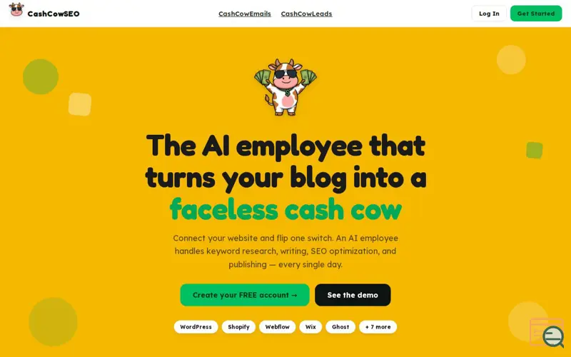 Screenshot of CashCowSEO.com