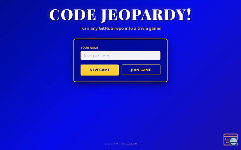 Screenshot of Jeopardygithub