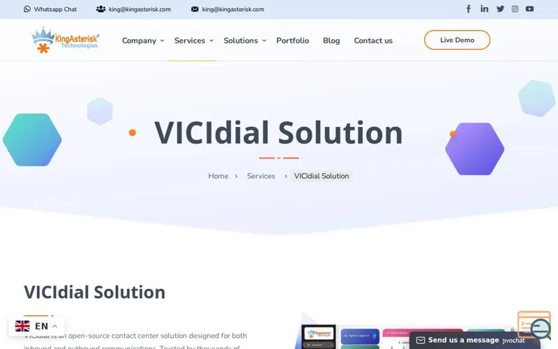 Screenshot of New Custom VICIdial Theme, a launch using particles.js