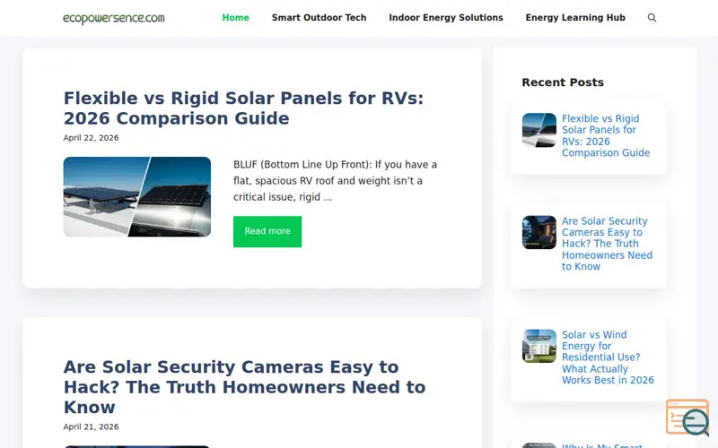 Screenshot of ecopowersence